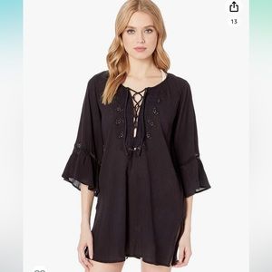 O’Neill Saltwater swim coverup with crochet V-neck. NWT